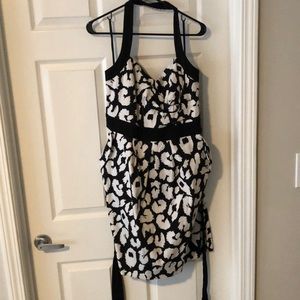 Halter top black and white dress